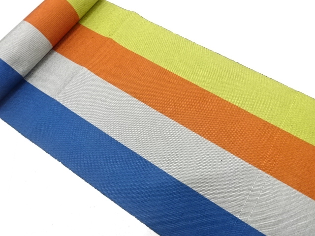 JAPANESE KIMONO / ANTIQUE BOLT FOR HASSUN OBI / WOVEN STRIPE